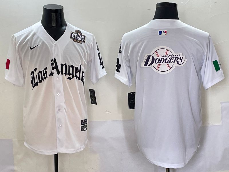Men Los Angeles Dodgers Blank White Five generations Joint Name 2025 Nike MLB Jersey style 31->los angeles dodgers->MLB Jersey